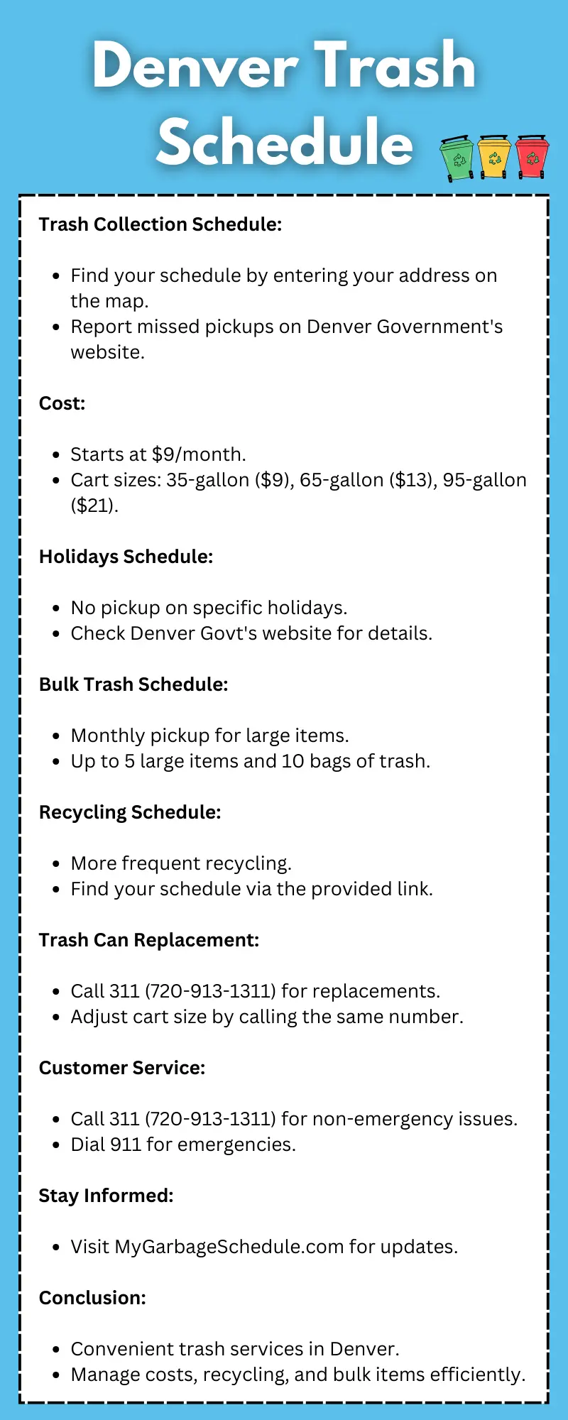 Denver Trash Schedule Infographic